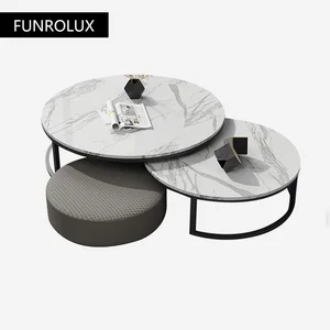 Modern Coffee table TV cabinet combination home living roominsInternet celebrity light luxury size round coffee table