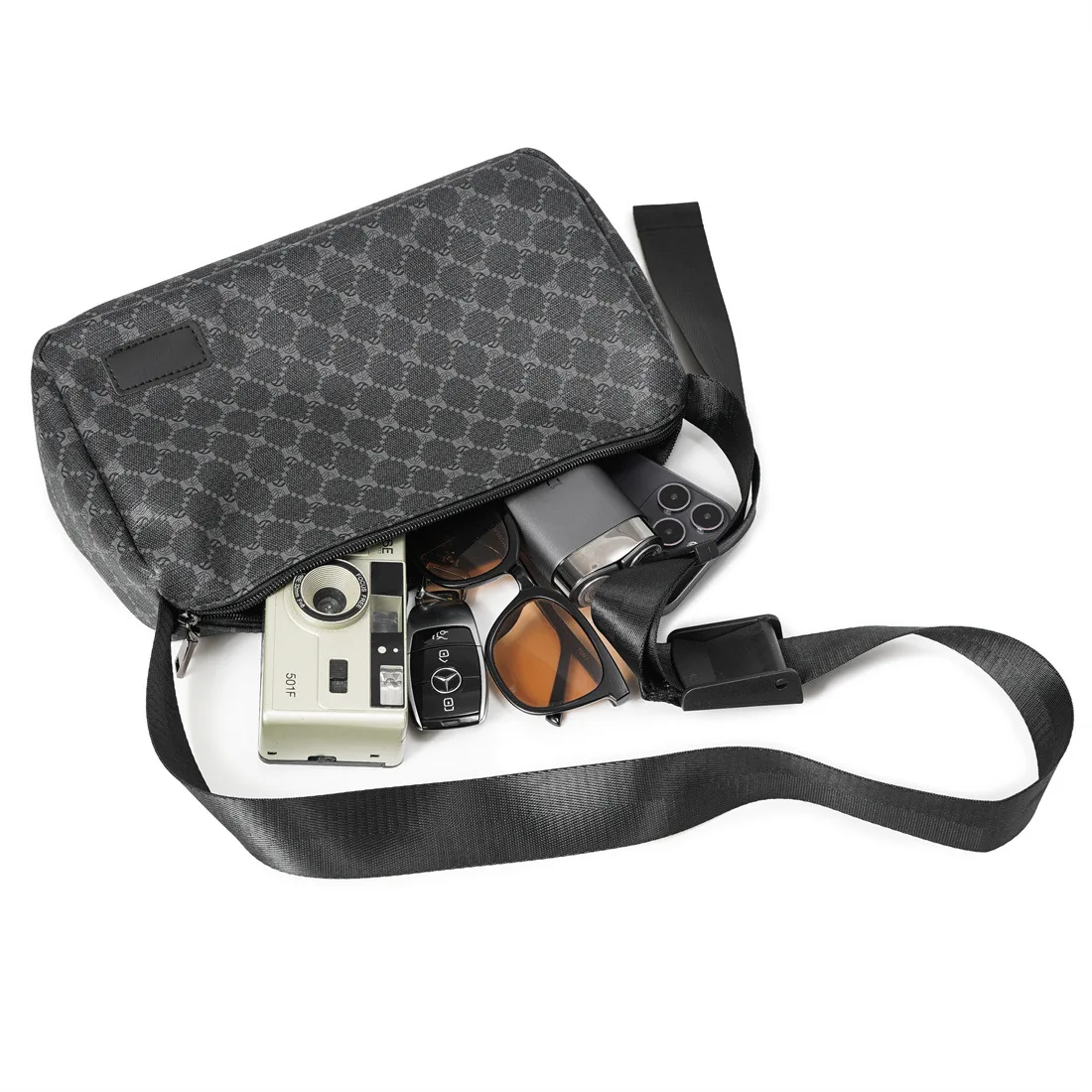 Fashion and Trendy  PU Leather Bags Men's Crossbody Bag