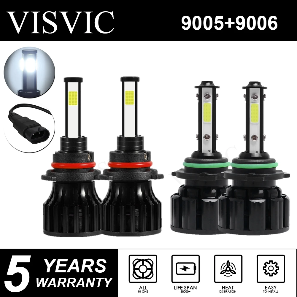 4pcs 9005 9006 LED Headlight Bulb For Dodge Journey 2009-2019 Charger 2006-2010