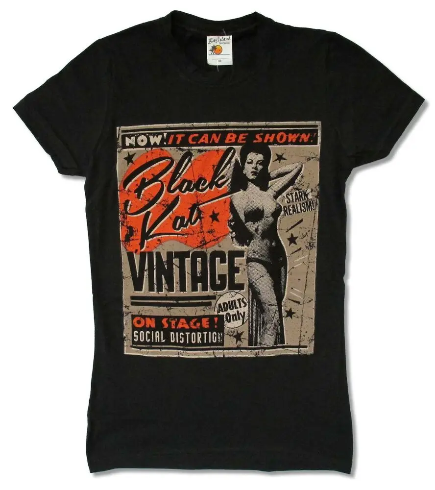 

Social Distortion Black Kat Girls Juniors T Shirt XS New Band Merch