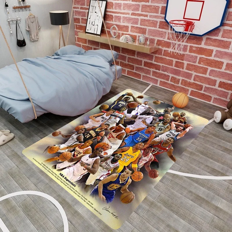 NBA sports basketball star printed carpet Brown Jordan Kobe James living room bedroom sofa floor mat