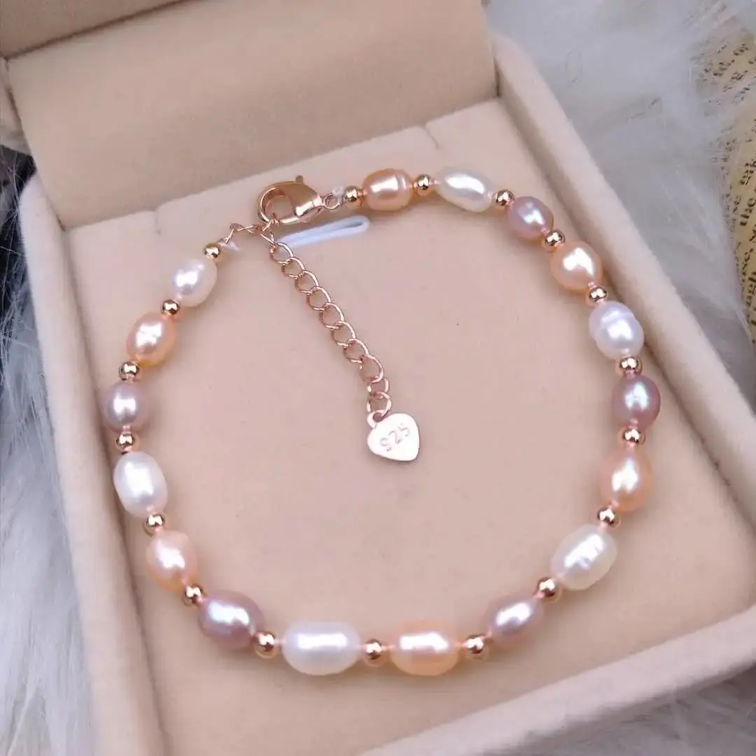 

Браслет ручной работы из натурального пресноводного жемчуга