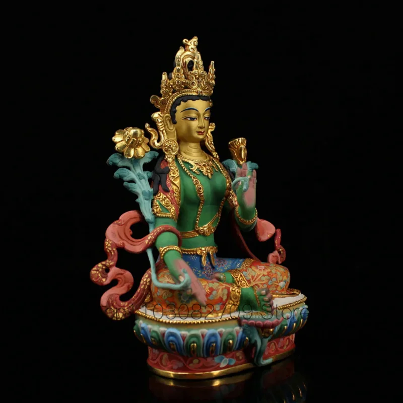 Коллекция тибетских храмов 9 дюймов старые фиолетовые бронзовые контуры в