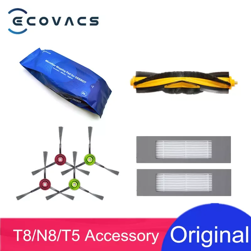 

Original ECOVACS OZMO T9 T8 T8 AIVI 950 920 N8 Pro Accessory Parts Mops Main Side Brush Filter for Deebot Robot Cleaner Optional