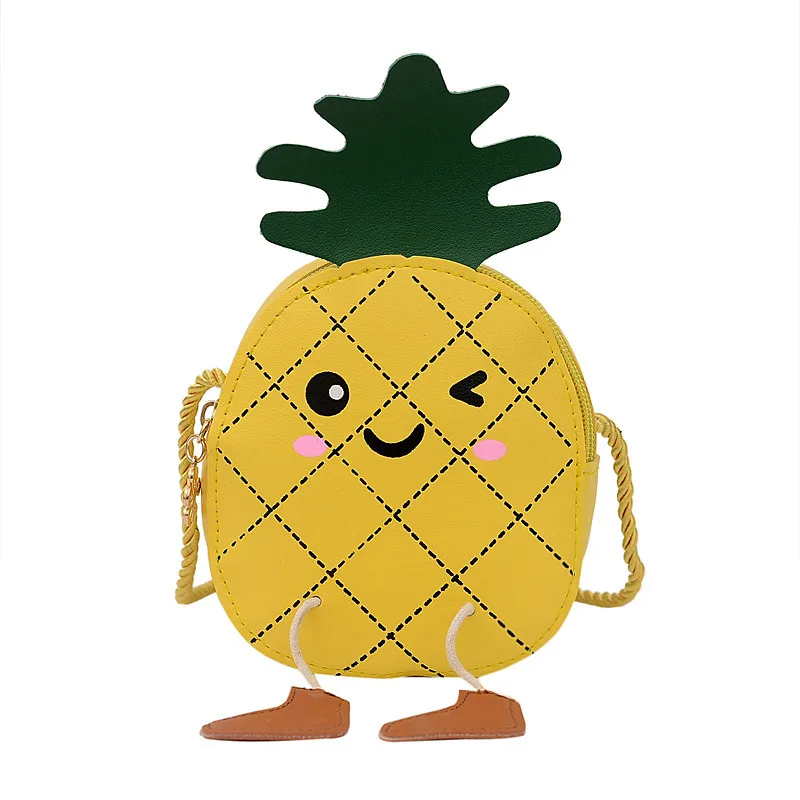 

New Cute Pineapple Children's Bag Little Girl Messenger Bag Fashion Cartoon Shoulder Bag Baby Accessories Coin Purse