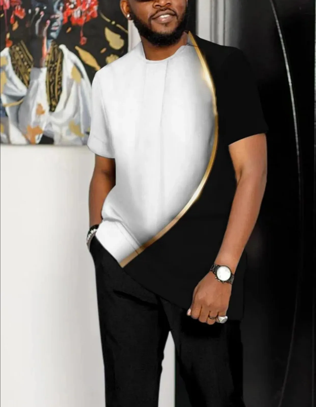 Summer Tracksuit Suit Oversized T Shirt Trousers Fashion Streamline 2 Piece Set Men Short Sleeve Pants Casual Streetwear Blue