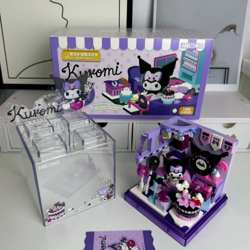 Фото Строительные блоки Senbao Area-X Sanrio Series: милые мини-магазинчики, модели Куроми, Хелло Китти, Синаморолл, игрушки для сборки, подарки №3