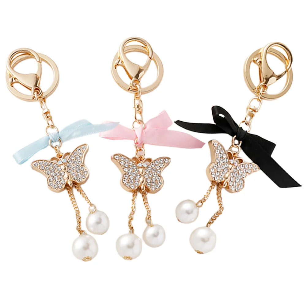 

3 Pcs Car Decorations Charm Creative Key Ring Hangings Keychain Bag Ornament Manual Portable Alloy Pendant