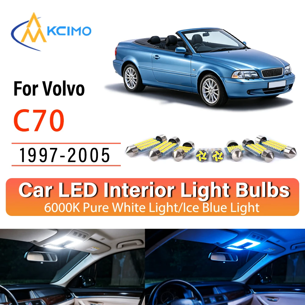 Фото Высококачественные светодиодные внутренние светильники для Volvo C70 1997-2005, быстрая установка, долговечность, декоративное освещение №1