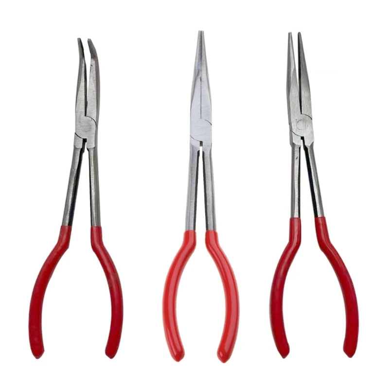 

Длинные плоскогубцы с прямым отверстием 45, 90 градусов, O-форма, игольчатые плоскогубцы, съемник штекера, Многофункциональный механический инструмент