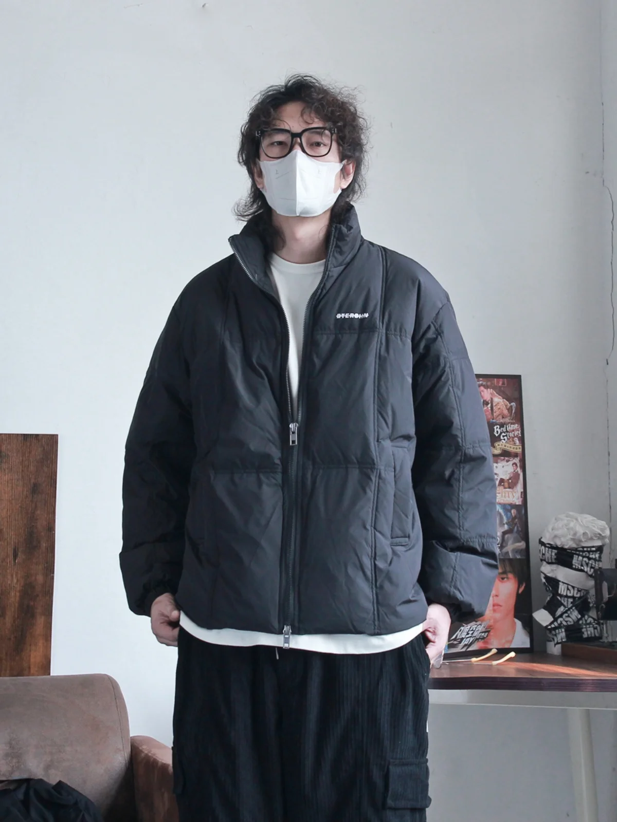 Mr. Akeng японский модный простой зимний пуховик с воротником-стойкой мужской 90