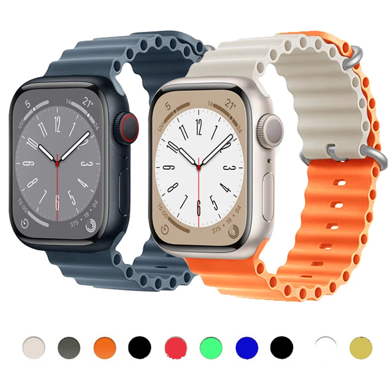 

Ocean strap For Apple watch band 49mm 45mm 44mm 40mm 41mm 42mm 49 45 mm silicone correa bracelet iWatch Ultra series 7 6 3 se 8