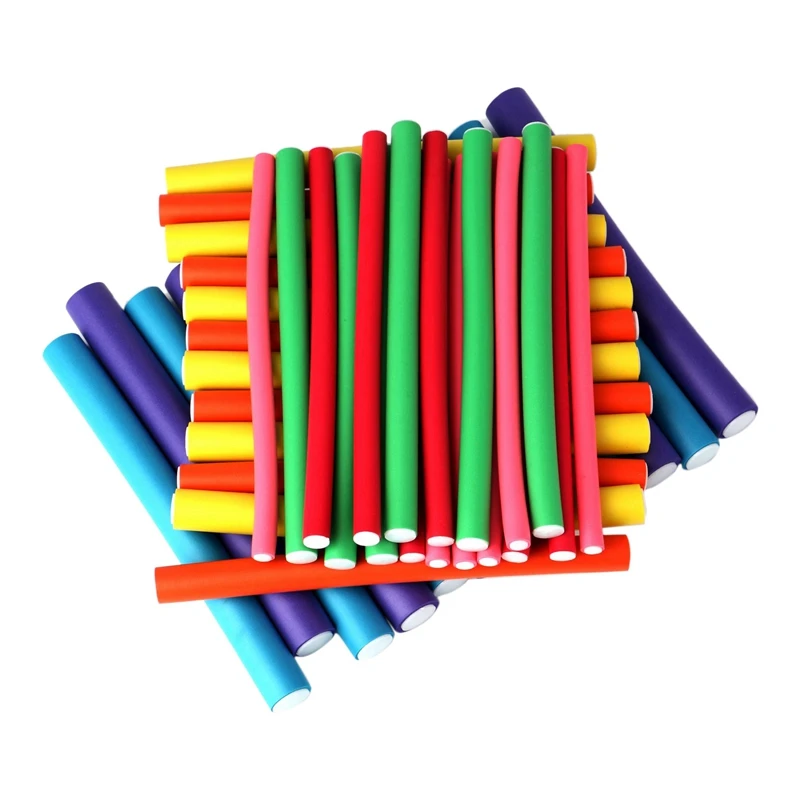 

AD-42Pcs/Set Sponge Hair Curler Makers Twist Curls Tool DIY Styling Hair Rollers Foam Curling Wand Curlers Overnight