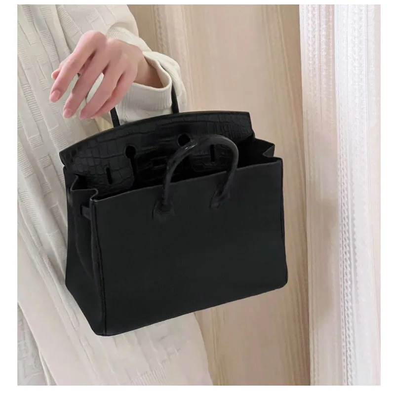 Повседневная Сумка-тоут из воловьей кожи с крокодиловым принтом Женская