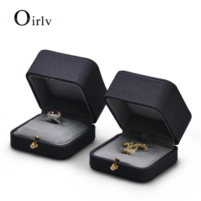 

Oirlv Jewelry Box With Diamond Decoration Snap Fastener Diamond Decorative Ring Box For Wedding Necklace Present Bracelet Box