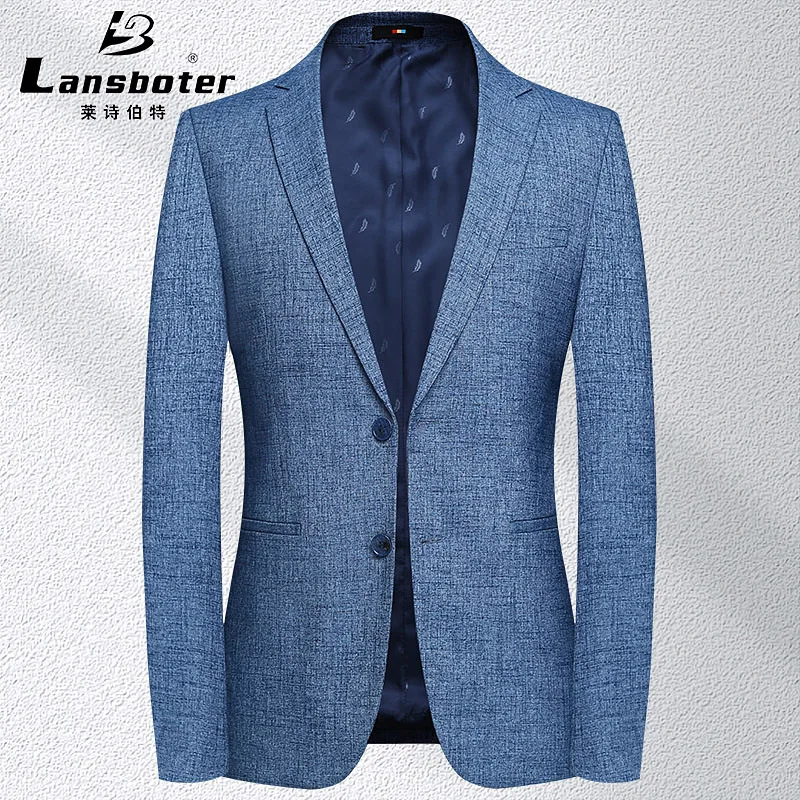 

HOO 2022 Men's Spring and Autumn New Double Buckle blazer Slim Youth Leisure blazer