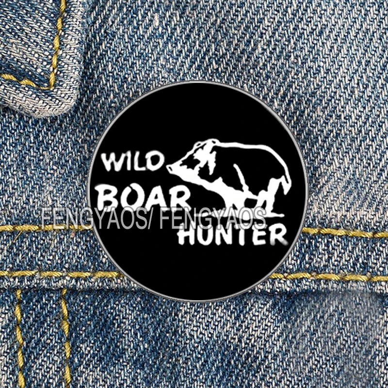 Нержавеющая сталь новый охотничий логотип дикого кабана булавка для охоты брошь