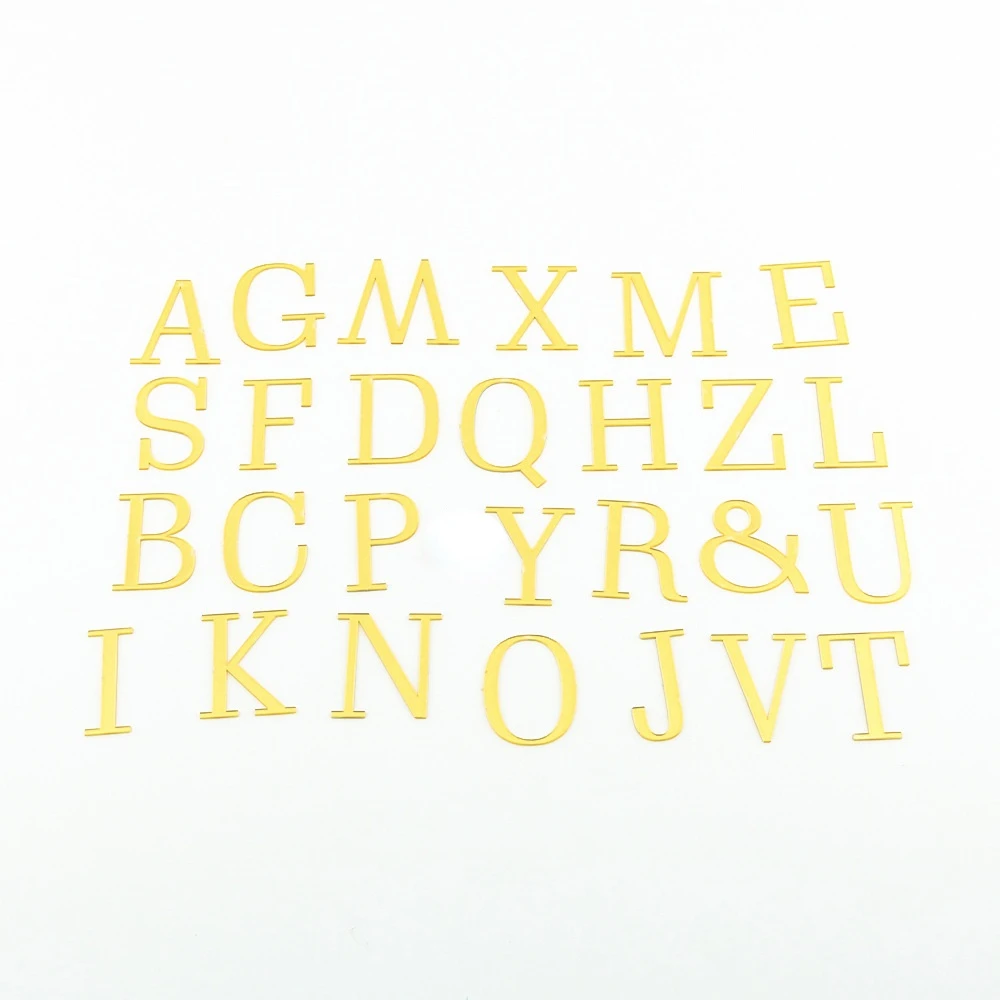 27pcs Mirror Acrylic Gold Cake Decoration 3D English Letters DIY Word Stickers Decorating Tools Baking Accessories - купить по