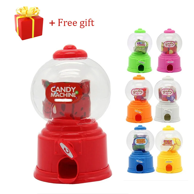 

Cute Sweet Mini Candy Machine Kids Bubble Gift Children Bank Toys Dispenser E2S Gumball Coin Saving Box Piggy Bank Home Decor