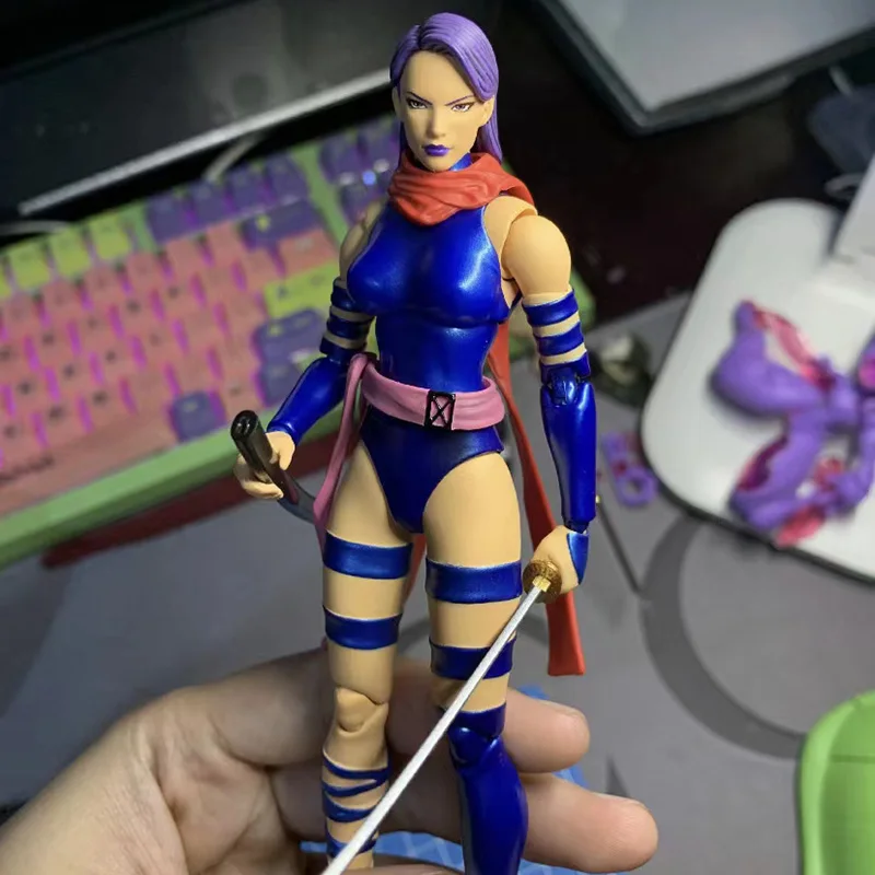 В наличии 1/12 6-дюймовый Marvel Mafex No.141 Psylocke Comic Ver оригинальные аниме-фигурки модель