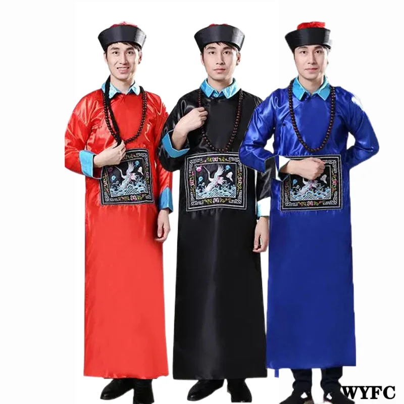 

Костюм китайского древнего вампира для мужчин, косплей на Хэллоуин, униформа династии Цин, официальная форма из фильма «ужас немертвецов» с...