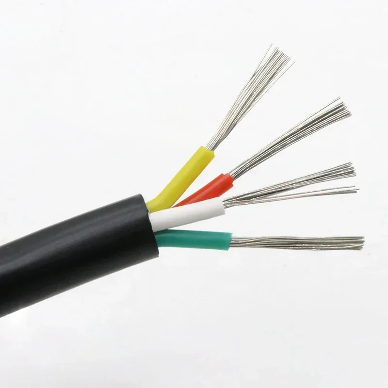 Black Multicore Heat resistant Sheath Silicone wire Square 0.3mm ~Square 6mm Tinned Copper Soft 2 3 4 6 Cores Electrico cable