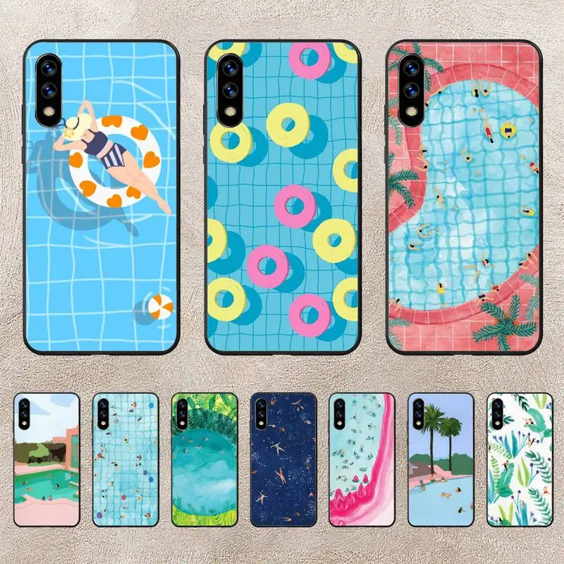 

YFunny Illustration Summer Sky Wwimming Pool Phone Case For Huawei G7 G8 P7 P8 P9 P10 P20 P30 Lite Mini Pro P Smart Plus Cove