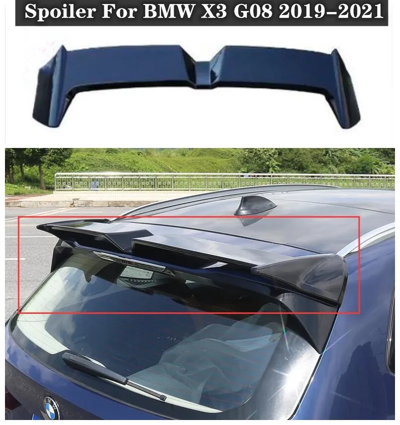 

High Quality ABS Paint Rear Trunk Roof Spoiler Splitters Fits For BMW X3 G08 2019 2020 2021