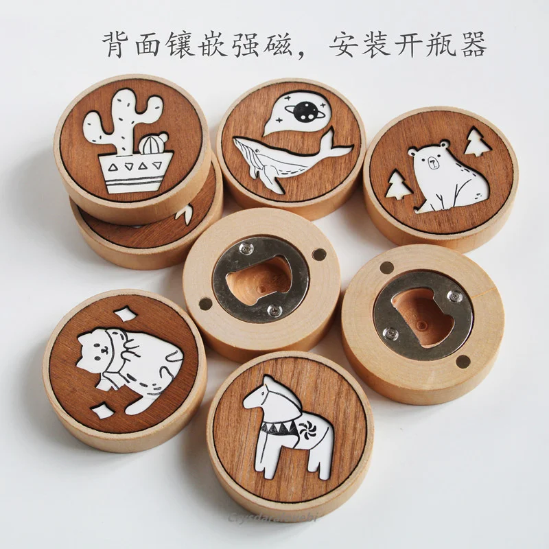 

Beer Bottle Opener Creative Personality Refrigerator Magnet Bottle Opener Household Magnet Force Corkscrew Wine Opener