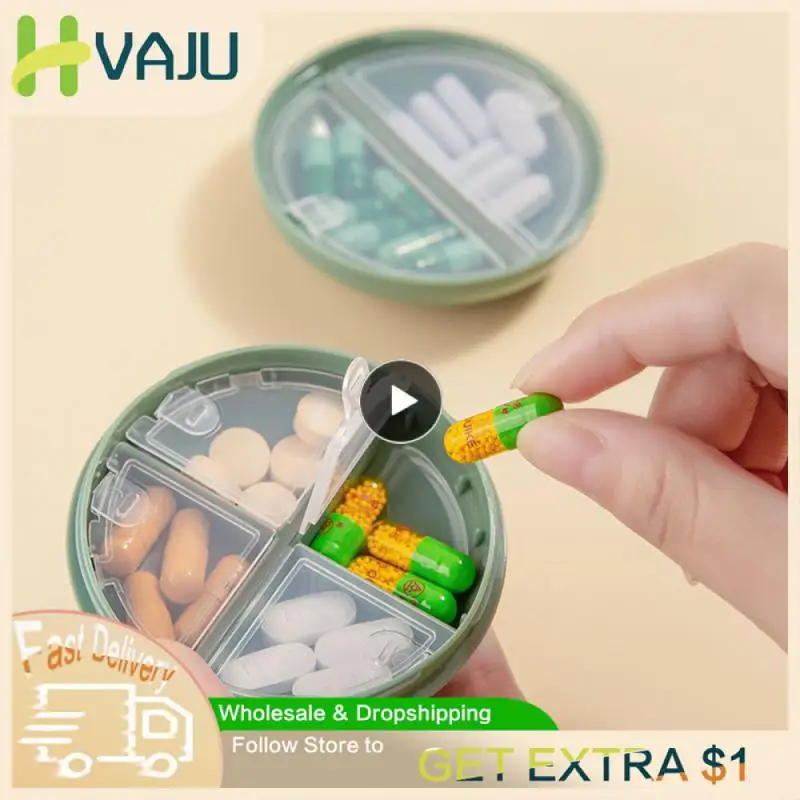 

Practical Pill Storage Box Portable Lightweight Compartment Pill Box Mini Sealed Cartridge Medicine Box Moisture Proof Pp