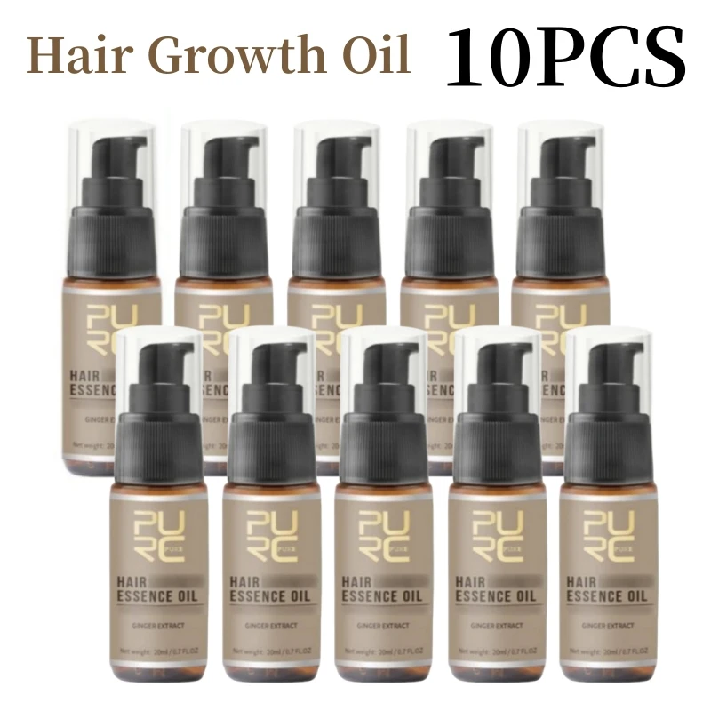 

10PCS PURC Hair Growth Oil Anti Hair Loss Repair Scalp Hair Dryness Treatment Fast Regrowth Thickener Smooth Hair Care 20ml