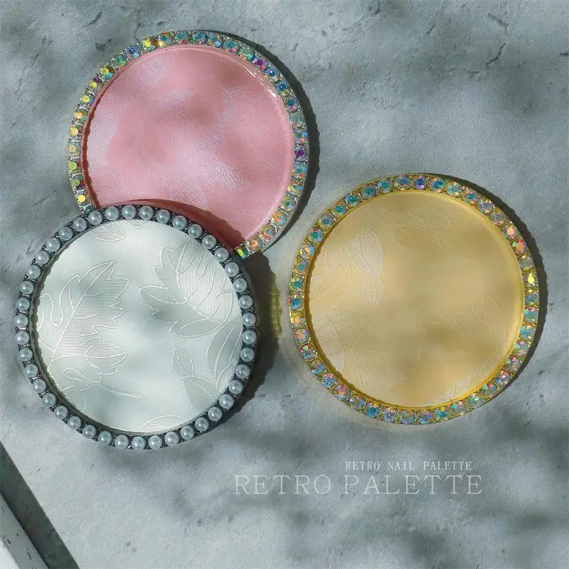 

1 шт., круглая полимерная Палитра с агатом и искусственными ногтями