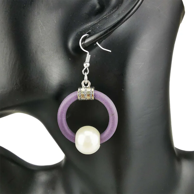 Серьги женские круглые с жемчугом модные ювелирные изделия ручной работы