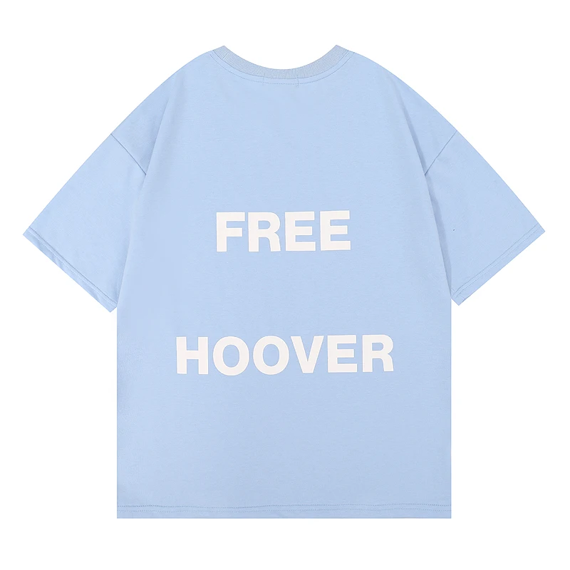 Harajuku O Neck Free Hoover Kanye West Tshirts Men and Women Oversized Cotton Streetwear T-shirt Short Sleeve Loose Summer Tees