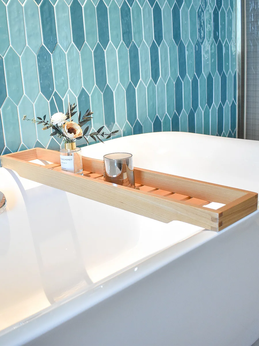 Стеллаж для ванны из цельного дерева ванной комнаты в отеле хранения телефона