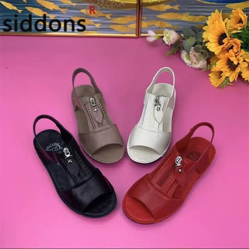 Fashion PU Zipper Shoes Women's Casual Sandals 2023 Summer Women's Fish Mouth Platform Sandals Shoes For Women  Mainland China