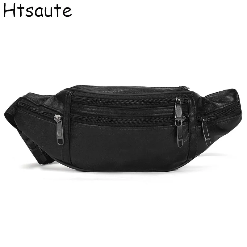 

Fashion Waterproof Waist Belt Bags For Male Leather Fanny Pack Fashion Luxury Small Shoulder Bags for Men Outdoor Sprot Pack