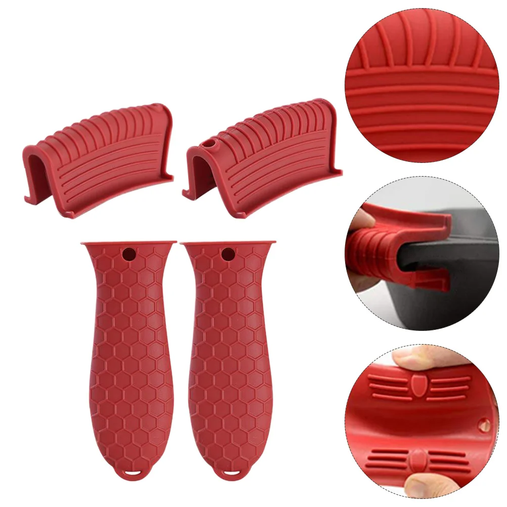 

Handle Pot Cover Silicone Holder Sleeve Heat Pan Grip Covers Resistant Rubberskillet Assist Hot Insulated Cookware Cast Iron