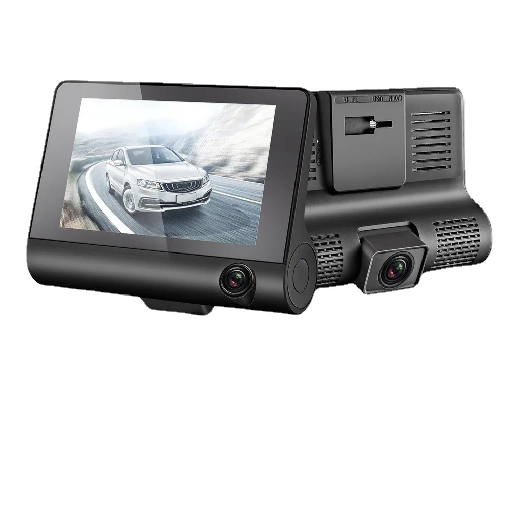 

3 In 1 Car DVR 170 Degree 1080P HD Dash Cam Dual Lens Dashcam with Rear View Camera Car Front Back Inside Video Recorder 4 Inch