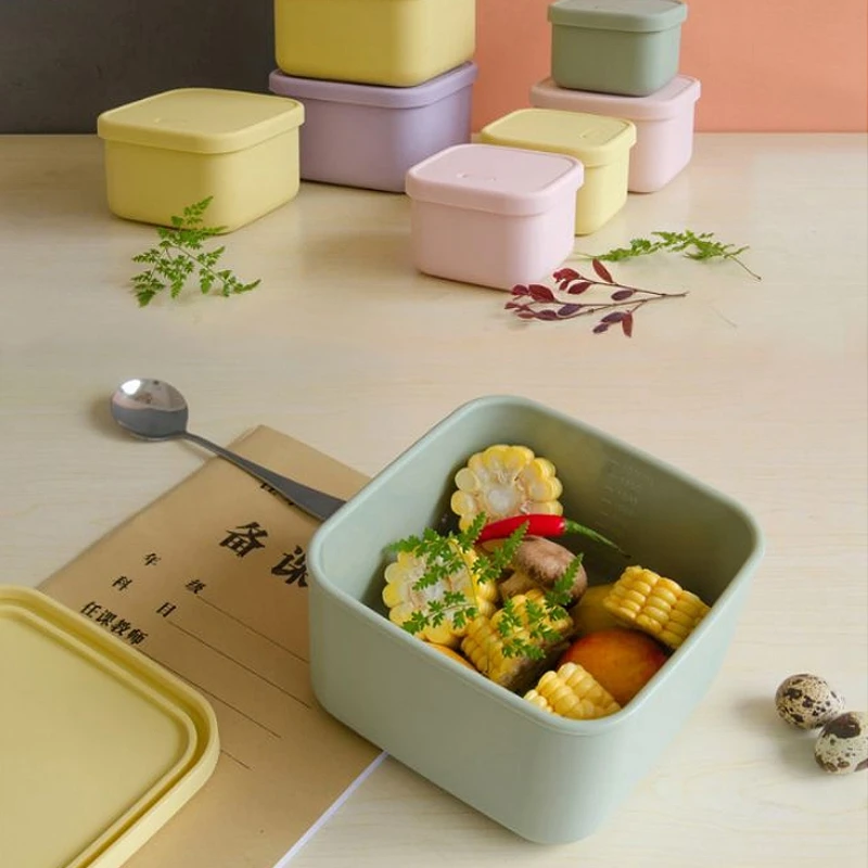 

Silicone Baby Food Container Storage Box Food Grade Bento Box Portable Fruit Vegetable Snack Lunch Bowl With Lid Leak Proof