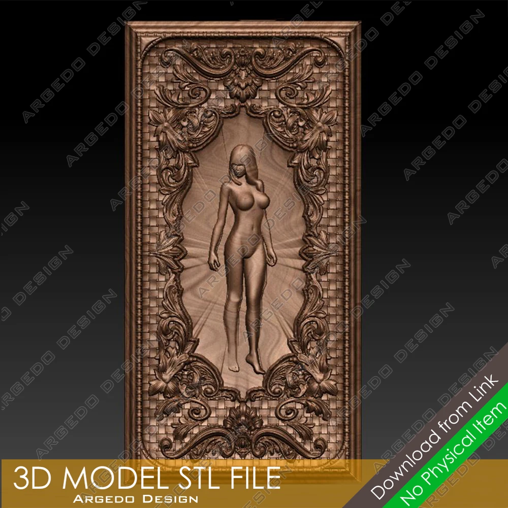 

3D Model STL File Sexy Naked Bea Girl Panel Wall Décor Relief for CNC Router Engraving Support ZBrush Artcam Aspire Cut3d
