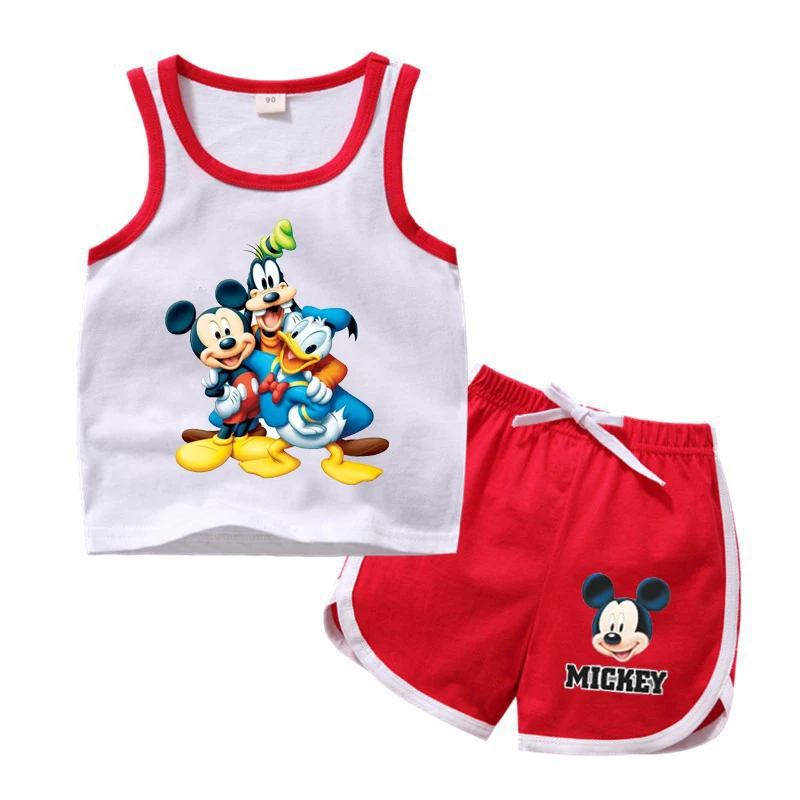 Kids Baby boy Clothing Sets Cartoon Mickey Mouse Clothes Set Cotton Tops + Shorts 2Pcs Sportsuit Summer ropa |