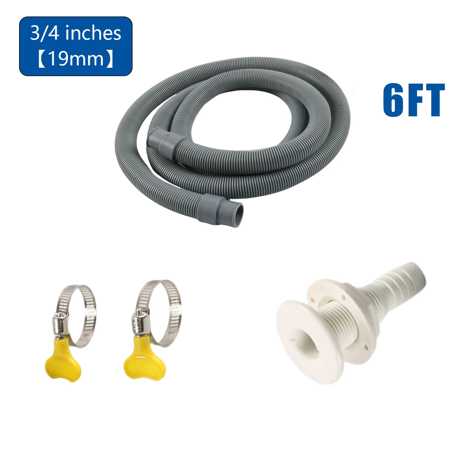 

Hose Connecting Plug Snap Connecting Extension Hose For Boats Parts Outlet Pipe 19mm/29mm 3/4 Inch/1-1/8 Inch 6FT