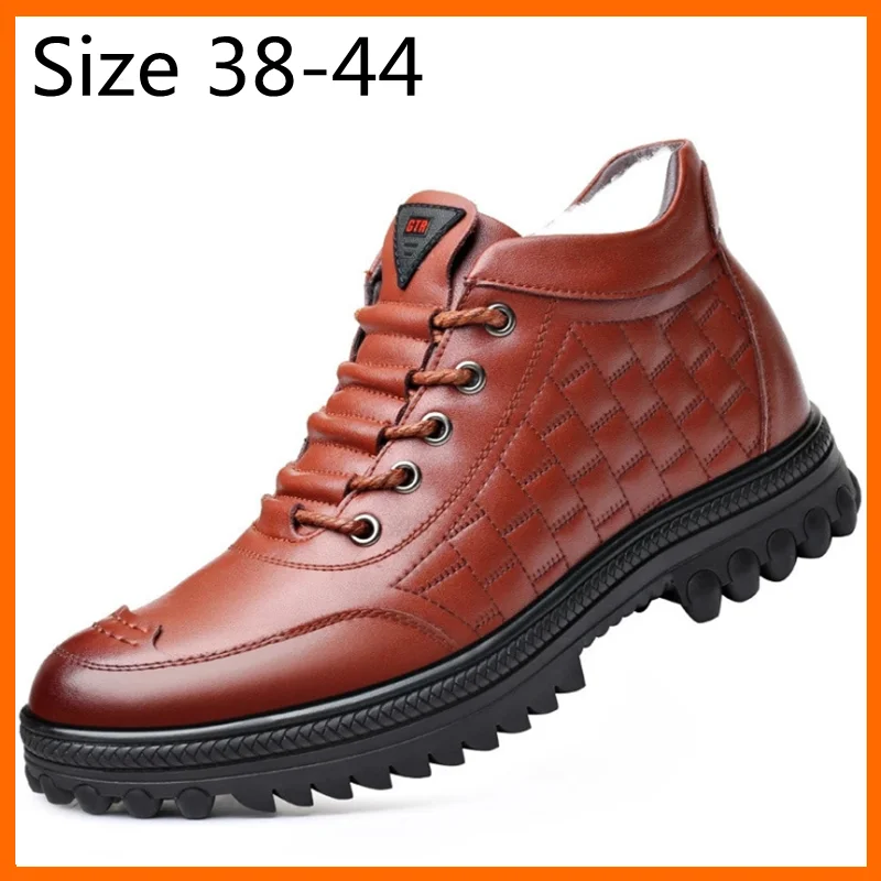 

Xiaomi Man's Genuine Leather Boots Winter Snow Shoes Wool Inner Anti slip Father Ankle Boots Waterproof Man Snow Boots Size38-44