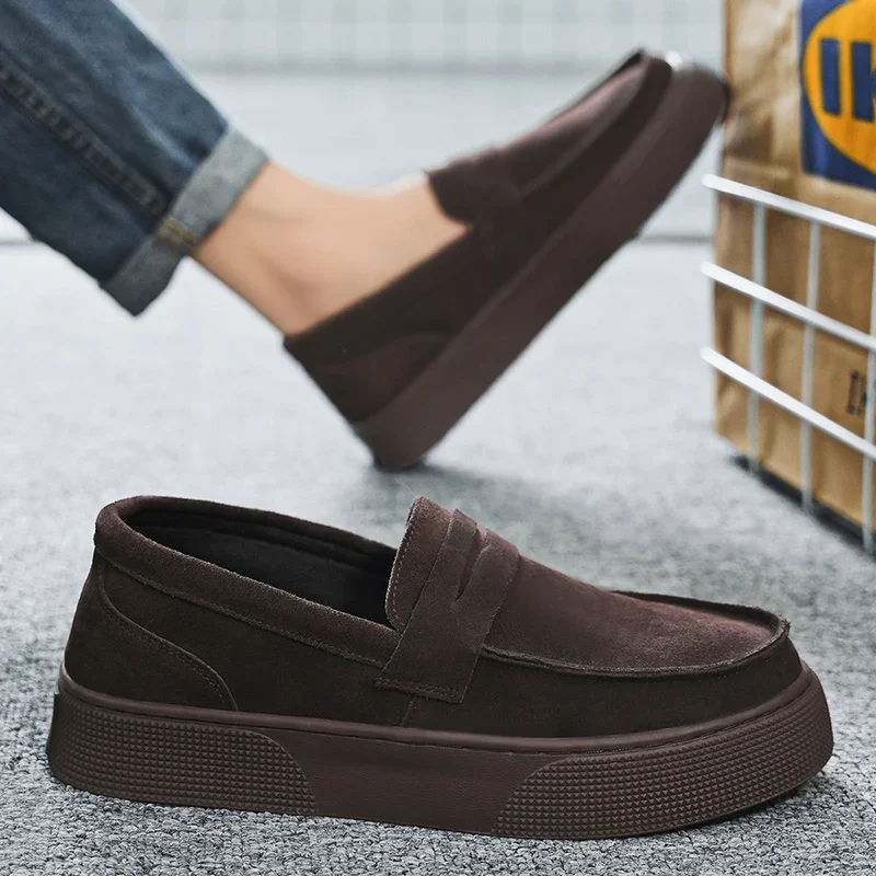 Осенне-зимние новые легкие роскошные мужские туфли Lefu модная замшевая