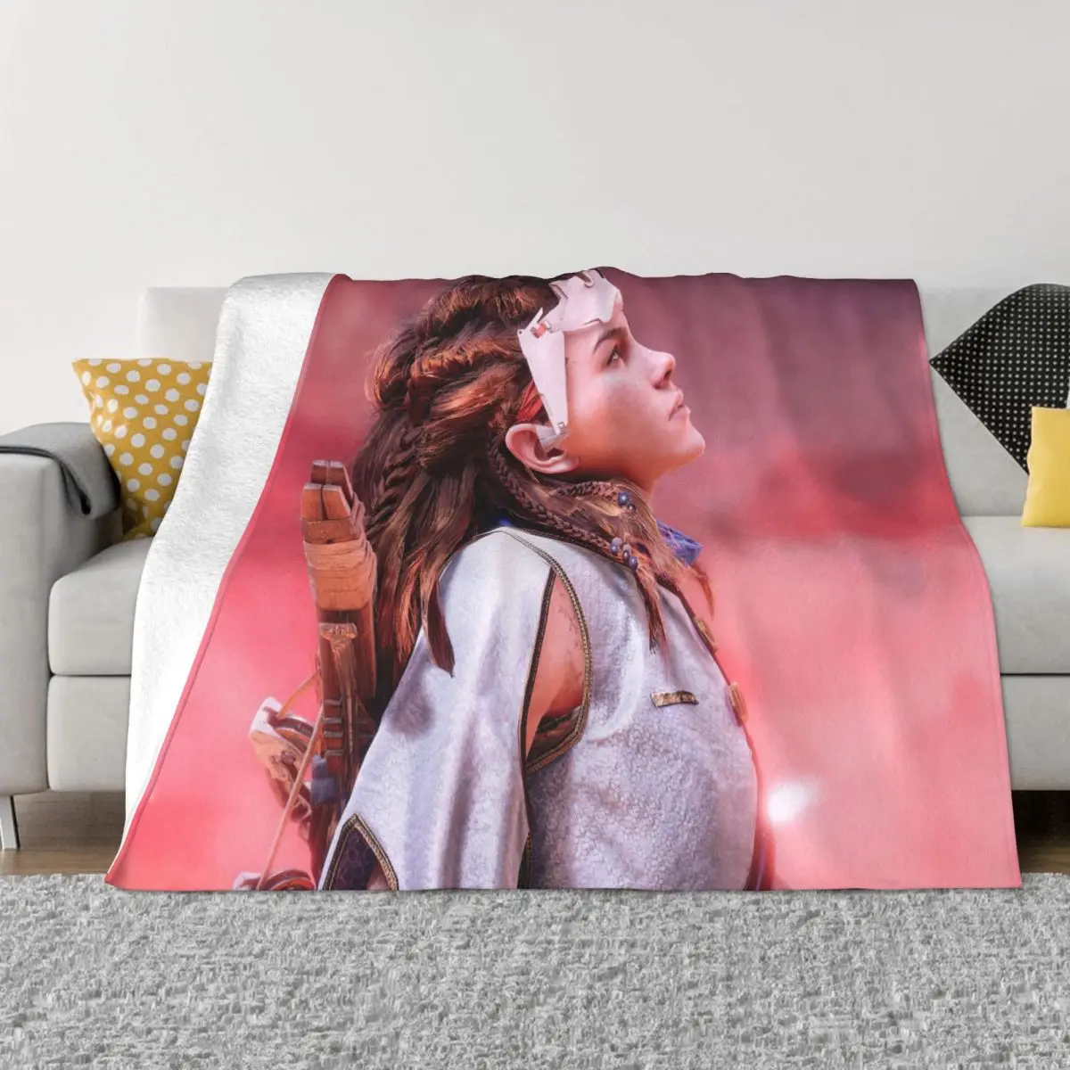 

Beautiful Aloy Game Knitted Blankets Velvet Horizon Zero Dawn Ultra-Soft Throw Blankets for Bedding Couch Bedroom Quilt