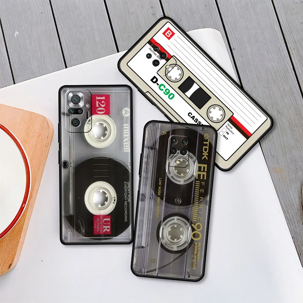 

Fundas for Xiaomi Redmi Note 9S 11 10 9 8 Pro K40 Movil Cell Phone Case 9C 10A 11T Cushion Cover Vintage Cassette Tape Retro Art