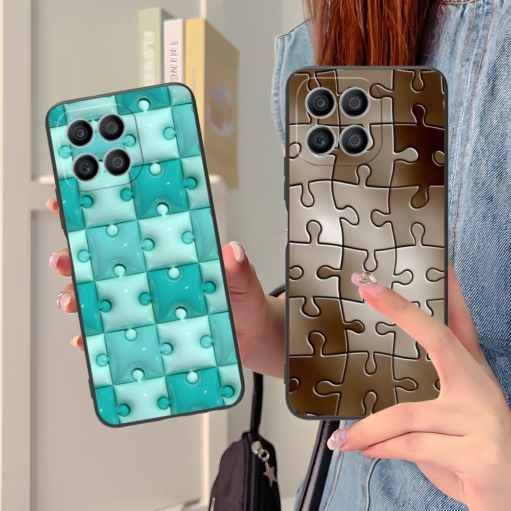 Модный красивый чехол для мобильного телефона Puzzle Huawei Honor 90 80 70 60 50 30 20 10 9 8 7 Pro S SE Lite