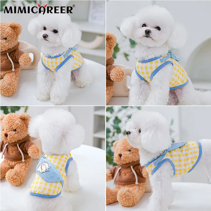 

Dog clothes Thin Breathable Cat Vest Spring Summer Puppy T-shirt with Petal Collar Satchel Printed Pet Kitten Clothing Supplies