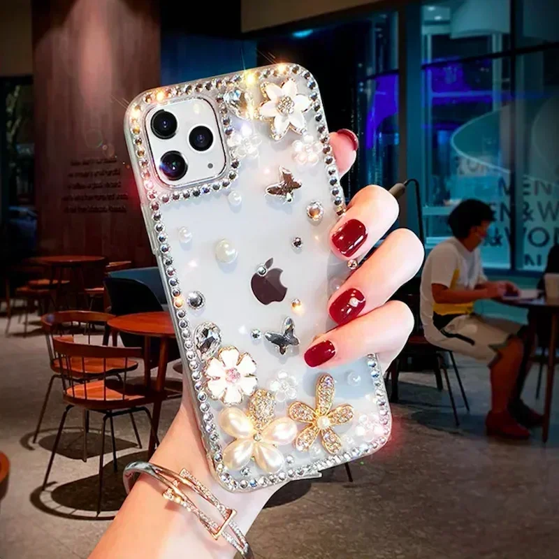 Модный чехол для телефона Capa iphone 15Pro 14Plus 13 Pro 12 Mini 11promax XSMAX XR 7 8PLUS Perfumn Rhinestone Phone Funda